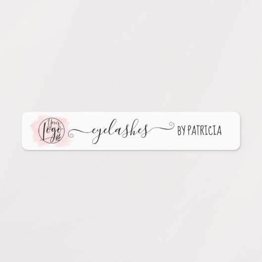 Roze waterverf penseelstreek logo Make-up label (Design 2)