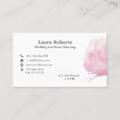 Roze waterverf penseelstreek visitekaartje (Achterkant)