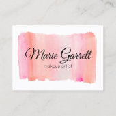 Roze Waterverf penseelstreken Afsprakenkaartje (Achterkant)