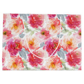 Roze Waterverf Peony-ventilator Groot Cadeauzakje (Achterkant)