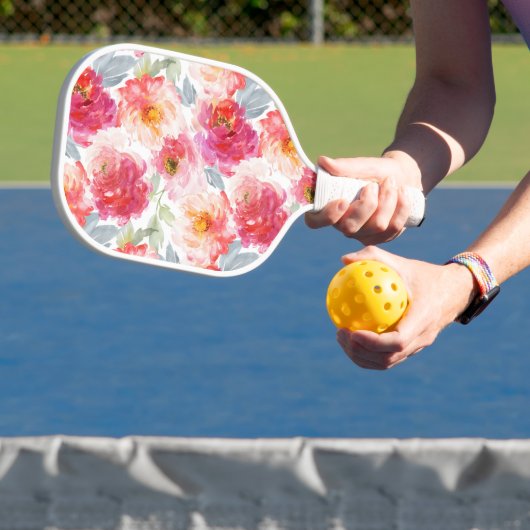 Roze Waterverf Peony-ventilator Pickleball Paddle (Insitu)