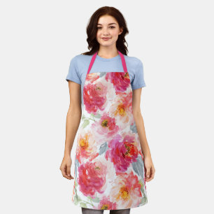 Roze Waterverf Peony-ventilator Schort