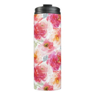 Roze Waterverf Peony-ventilator Thermosbeker