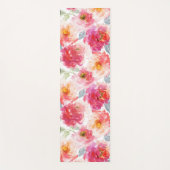 Roze Waterverf Peony-ventilator Yogamat (Voorkant)