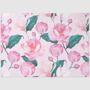 Roze Waterverf pioenroos bloemenontkoppeling Tissuepapier
