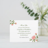 Roze waterverf pony-bloem bedankkaart (Staand voorkant)