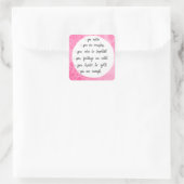 Roze Waterverf Positieve Bevestigingen stickers (Tas)