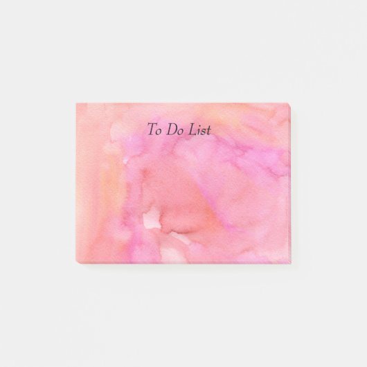 Roze Waterverf Post-it® Notes (Voorkant)