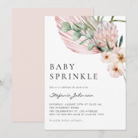 Roze Waterverf Protea Tropische Baby Sprinkle