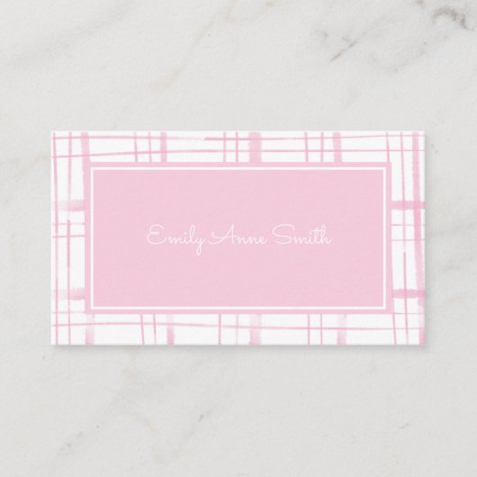 Roze Waterverf Pset Baby Girls Enclosure Card Informatiekaartje (Voorkant)