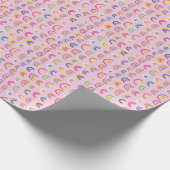 Roze Waterverf Regenboog Cadeaupapier (Hoek)