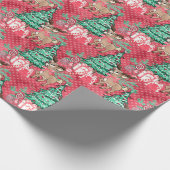 Roze waterverf rendierrestanten voor kerstmis cadeaupapier (Hoek)