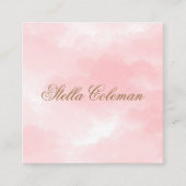 Roze waterverf romantisch kalligrafie script vierkante visitekaartje (Voorkant)