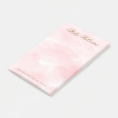 Roze waterverf romantische scriptnaam post-it® notes (Schuin)
