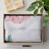 Roze Waterverf Roos Boho Flowers Tissuepapier (Geschenk)