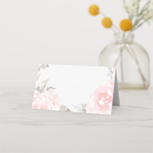  roze Waterverf Roos bruiloft Monogram (Achterkant)