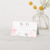  roze Waterverf Roos bruiloft Monogram (Voorkant)