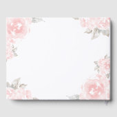  roze Waterverf Roos bruiloft Monogram Gastenboek (Achterkant)