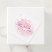 Roze Waterverf Roos kalligrafie Dank u wel Bedankjes Labels (In situ)