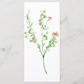 Roze Waterverf Rose Boeket Menu (Achterkant)