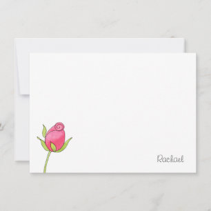 Roze Waterverf Rosebud Note Card Notitiekaartje