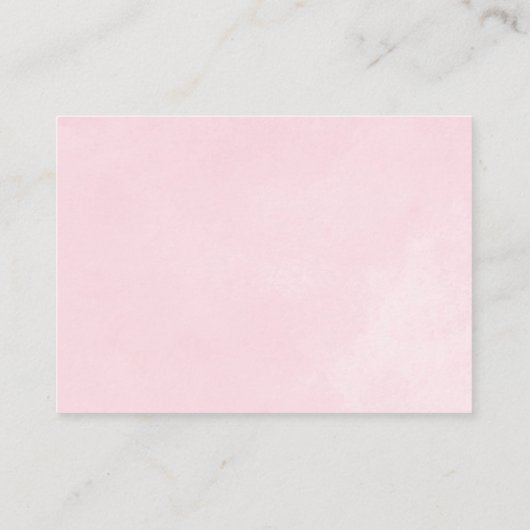 Roze Waterverf Rozen Baby shower Game Informatiekaartje (Achterkant)