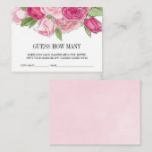Roze Waterverf Rozen Baby shower Game Informatiekaartje (Voorkant / Achterkant)