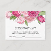 Roze Waterverf Rozen Baby shower Game Informatiekaartje (Voorkant)