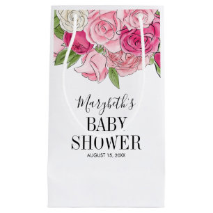 Roze Waterverf Rozen Baby shower Klein Cadeauzakje