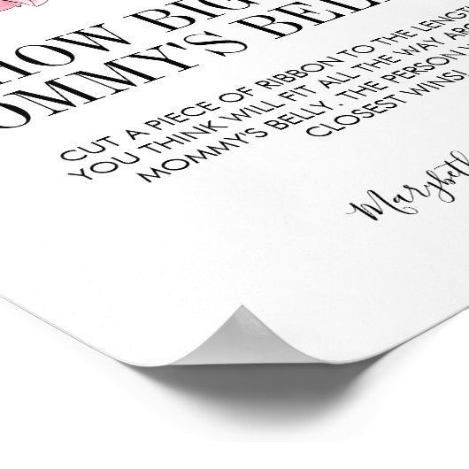 Roze Waterverf Rozen denken dat mama's Belly Game Poster (Hoek)