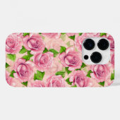 Roze waterverf rozen patroon Case-Mate iPhone case (Achterkant (horizontaal))