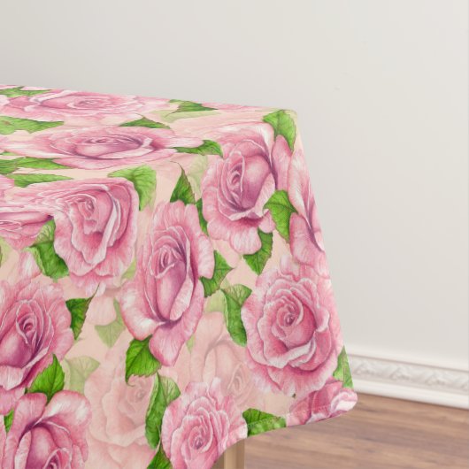 Roze waterverf rozen patroon tablecloge tafelkleed (Voorbeeld)