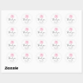 Roze Waterverf Rozen Ronde Sticker (Vel)