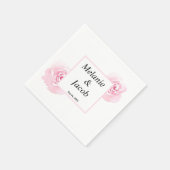 Roze Waterverf Rozen Servet (Hoek)