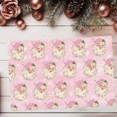 roze Waterverf Santa Retro Tissuepapier