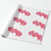 Roze waterverf schilderij cadeaupapier (Uitgerold)