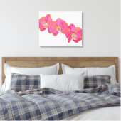 Roze waterverf schilderij canvas afdruk (Insitu (Slaapkamer))