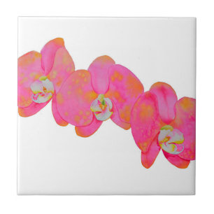 Roze waterverf schilderij tegeltje