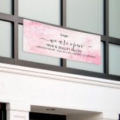 Roze Waterverf schoonheidssalon Spandoek (Buitenkant Gebouw)