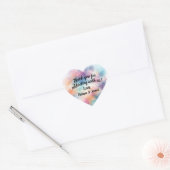 Roze Waterverf script Dank u Hart Sticker (Envelop)