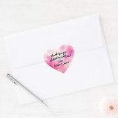 Roze Waterverf script  Dank u Hart Sticker (Envelop)
