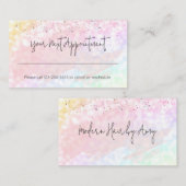 Roze Waterverf Spletters Benoeming Herinnering Visitekaartje (Voorkant / Achterkant)
