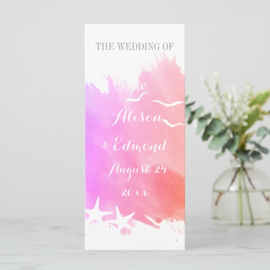 Roze waterverf, strandtrouwprogramma voor zeesterk programma (Staand voorkant)