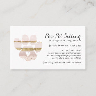 Roze Waterverf Streken Huisdier Oppas Verzorging P Visitekaartje