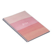 Roze Waterverf Stripe Notitieboek (Rechterzijde)