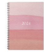 Roze Waterverf Stripe Notitieboek (Voorkant)