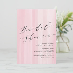 Roze Waterverf Stripes Bridal Shower Uitnodiging