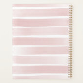Roze Waterverf Stripes koraal, aangepast Planner (Achterkant)