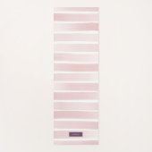 Roze Waterverf Stripes op maat Yogamat (Voorkant)
