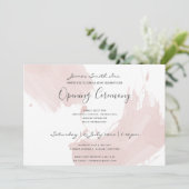 ROZE WATERVERF STROOK OPENINGSCEREMONIE KAART (Staand voorkant)